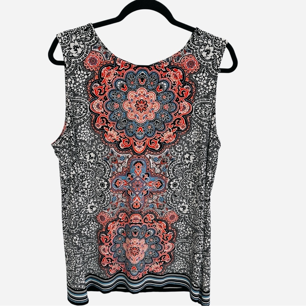 Westport boho paisley spring summer sleeveless top  festival colorful artsy